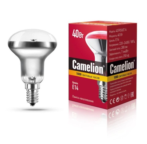 Лампа накаливания MIC R50 40Вт E14 | код 8977 | Camelion