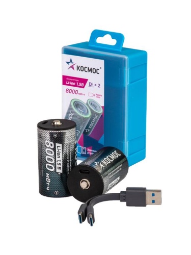 Аккумулятор D Li-ion 8000мАч (блист.2шт) КОСМОС KOCR20Li8000mWh2B Аккумулятор D Li-ion 8000мАч (блист.2шт) КОСМОС KOCR20Li8000mWh2B