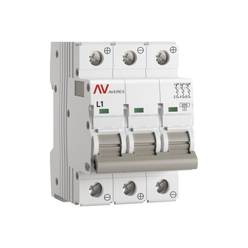 Выключатель автоматический AV-6 DC 3P 1A (L) 6kA EKF AVERES | код mcb6-DC-3-01L-av | EKF фото 2