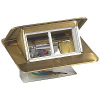 Выдвижной розеточный блок - неукомплектованный - IP 40 - 4 модуля - латунь | код 054016 | Legrand
