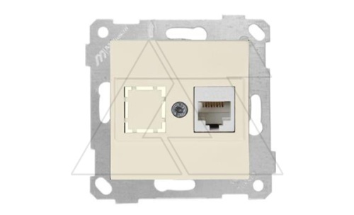 Rita - Розетка 1хRJ-45 кат. 6 UTP, сл.кость | код 2200-140-0102 | Mutlusan