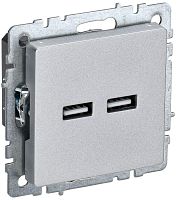 Розетка BRITE USB A+A 3.1А РЮ10-1-БрА алюм. | код. BR-U21-D31-K47 | IEK