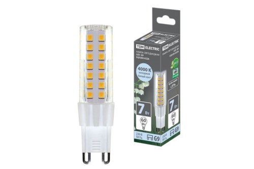 Лампа светодиодная G9-7 Вт-230 В-4000 К, SMD, 17,5x65,5 мм TDM | код SQ0340-0226 | TDM
