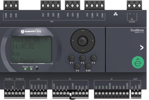 Контроллер логический программируемый S172 24В DC дисплей 28 IO: 8 DI; 8 DO (транзистор); 8 AI; 4 AO 2хRS485 1хRJ45 SE SM172PS11BDT Контроллер логический программируемый S172 24В DC дисплей 28 IO: 8 DI; 8 DO (транзистор); 8 AI; 4 AO 2хRS485 1хRJ45 SE SM172PS11BDT