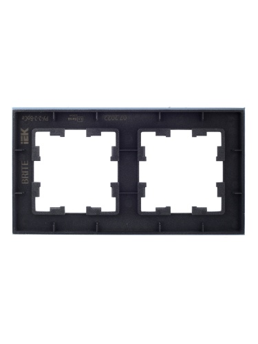 Рамка 2-м BRITE РУ-2-2-БрСе стекло сер. | код. BR-M22-G-K03 | IEK фото 2