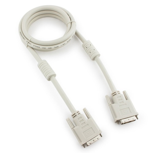 Кабель DVI-D single link Cablexpert CC-DVI-6C, 19M/19M, 1.8м, серый, экран, феррит.кольца, пакет | код CC-DVI-6C | Cablexpert