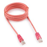Патч-корд UTP Cablexpert PP12-3M/RO кат.5e, 3м, литой, многожильный (розовый) | код PP12-3M/RO | Cablexpert