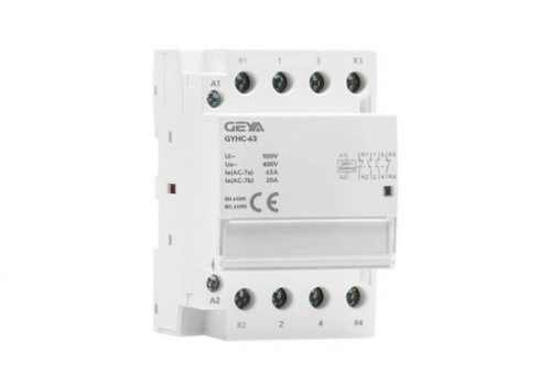 Контактор модульный GYHC-4P, 63A, 2NO+2NC, 230VAC, 4M | код GYHC6322230 | GEYA