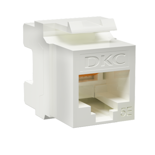 Модуль Keystone RJ45 CAT5E неэкр180 градусов белый | код RNK5EU180WH | DKC