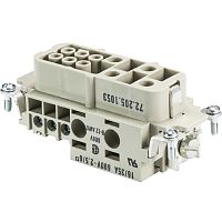 Розеточная контактная вставка REVOS POWER, Size 16, винтовая фиксация, 4-/6- полюсов + РЕ, 690 V, 35/16 A, материал контактов: медный сплав, тип покрытия контактов: серебро | код 72.205.1053.0 | Wieland