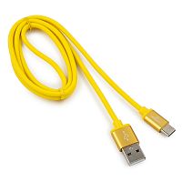 Кабель USB 2.0 Cablexpert CC-S-USBC01Y-1M, AM/Type-C, серия Silver, длина 1м, желтый, блистер | код CC-S-USBC01Y-1M | Cablexpert