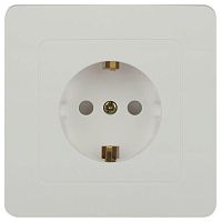 Розетка 1-м СП Style 7-206-01 16А 250В IP20 2P+E Schuko с заземл. защ. шторки бел. | код Б0060623 | Intro