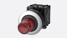TS2021-0RL10 Модуль кнопки TS2, нажимная, утопленная, с метал.кольцом, СТОП , с подсветкой, крас., шт | код TS2021-0RL10 | SUPU