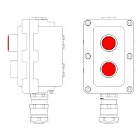 Взрывонепроницаемый пост управления из алюминия LCSD-02-B-MC-L1R(220)x1-P1R(11)x1-PCMB-KAEPM3MHK-20 / 1Ex d IIB T5 Gb / Ex tb IIIC T | код LCSD21000094 | DKC