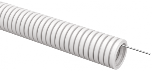 ELASTA Труба гофр. ПВХ d=50мм с зондом белая (15м) IEK | код ET-TG21-121-050-015-K01 | IEK