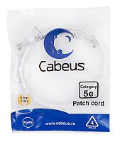 Cabeus PC-UTP-RJ45-Cat.5e-0.5m-WH Патч-корд U/UTP, категория 5е, 2xRJ45/8p8c, неэкранированный, белый, PVC, 0.5м | код 7665c | Cabeus