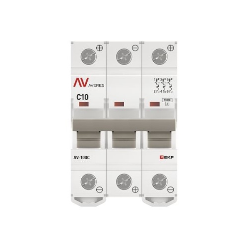Выключатель автоматический AV-10 DC 3P 10A (C) 10kA EKF AVERES | код mcb10-DC-3-10C-av | EKF фото 5 Выключатель автоматический AV-10 DC 3P 10A (C) 10kA EKF AVERES | код mcb10-DC-3-10C-av | EKF фото 5