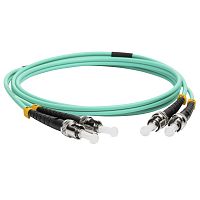 Патч-корд оптический LANMASTER, дуплексный, ST/PC-ST/PC, OM3, LSZH, 5.0 м | код LAN-2ST-2ST/OM3-5.0 | LANMASTER