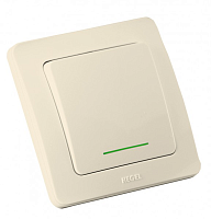 Выключатель одноклавишный скрытый с индикацией слоновая кость 16А | код ВС16-312-01 | HEGEL