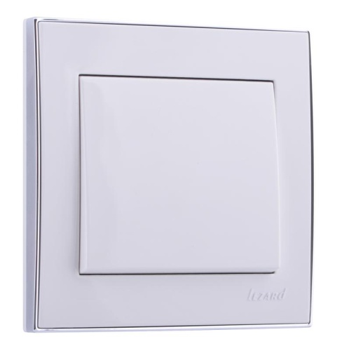 RAIN Выключатель белый с боковой вставкой хром | код 703-0225-100 | LEZARD
