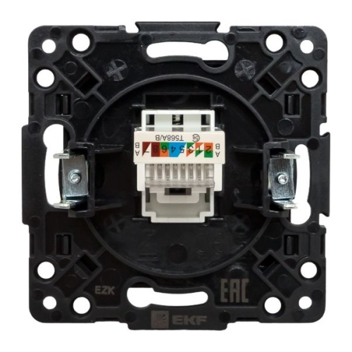 Стокгольм Механизм Розетки RJ-45 1-местной черный PROxima | код EZK01-035-10 | EKF фото 5