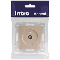 Розетка Intro Accent 6-301-04 TV одиночная, IP20, СУ, шампань | код Б0063609 | ЭРА