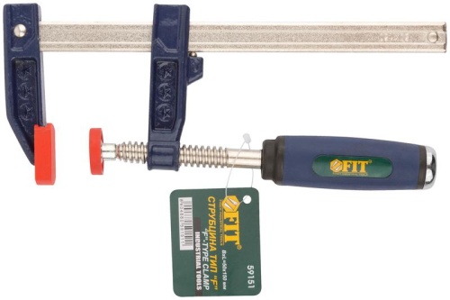 Струбцина тип ''F'' усиленная, мягкая ручка 50х150 мм | код 59151 | FIT фото 4