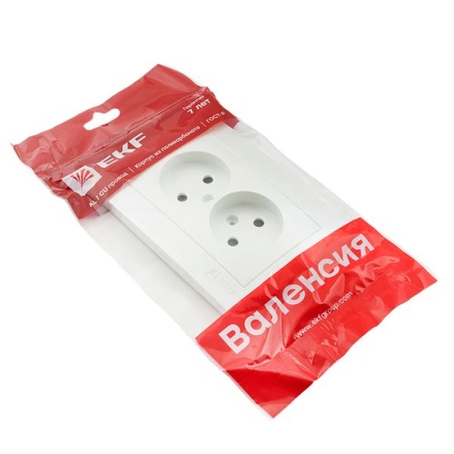 Валенсия лицевая панель розетка 2-местной б/з 10А жемчуг с защ, штор, PROxima | код ESR10-L-102-50 | EKF фото 4