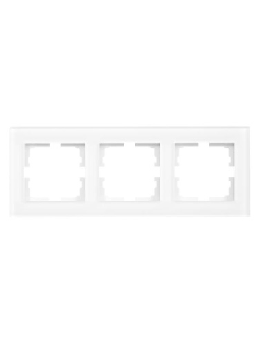 Рамка 3-местн. гориз. VESNA стекло бел. матов. LEZARD 742-5380-148