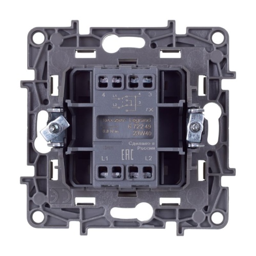 Переключатель перекрёстный одноклавишный Etika 10АХ 250В винтовые зажимы - белый | код 672249 | Legrand фото 3